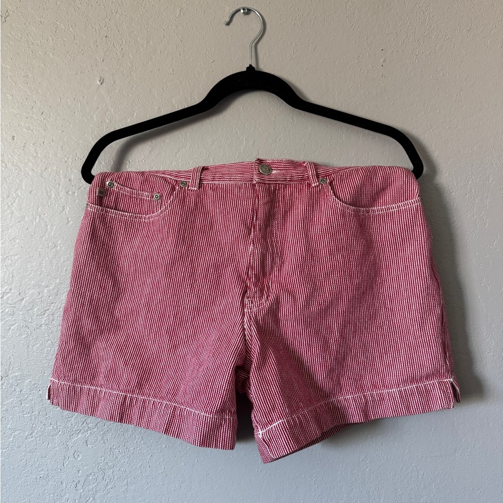High Sierra Red and White Jean Shorts Relaxed Fit